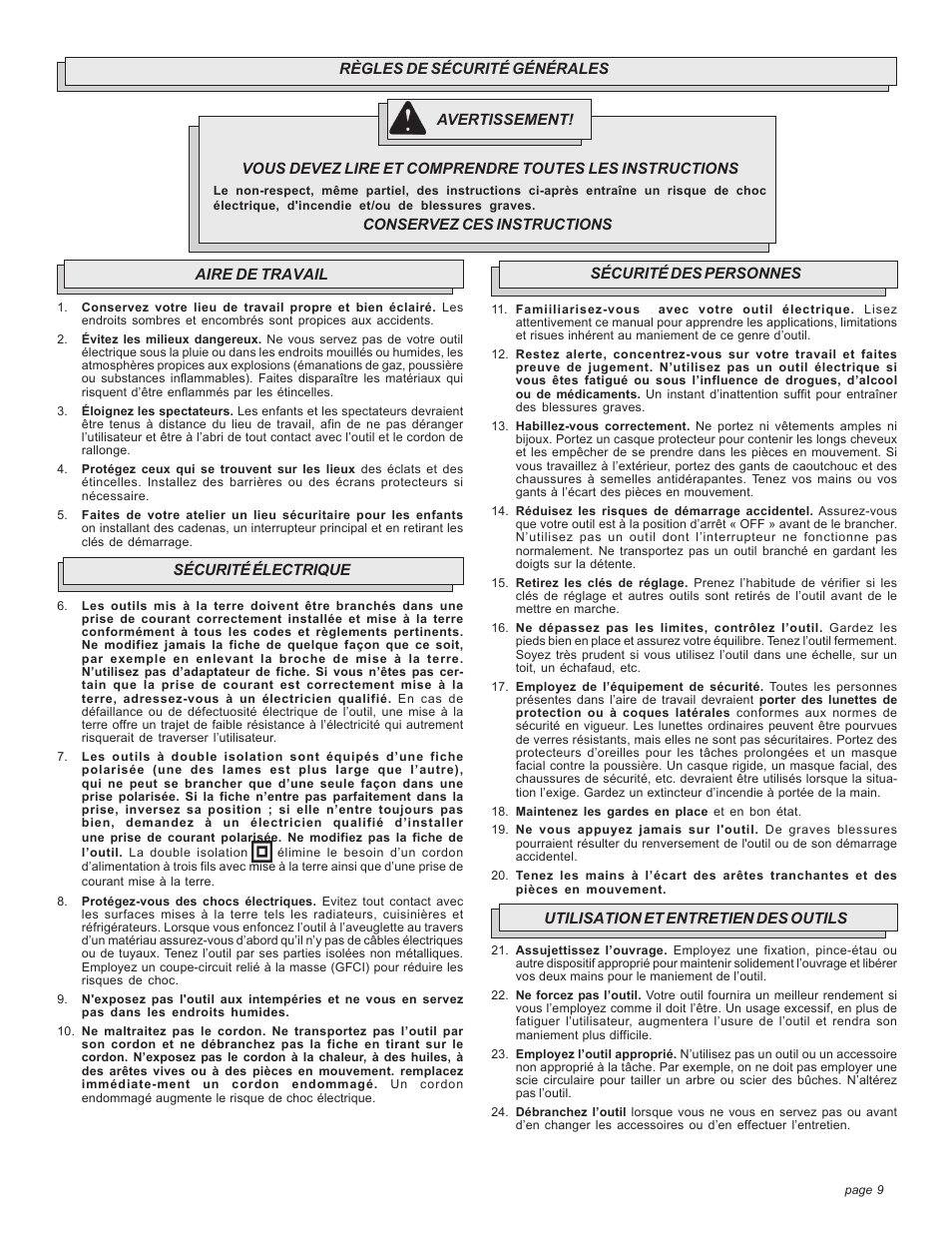 Milwaukee 6190-20 User Manual | Page 9 / 24