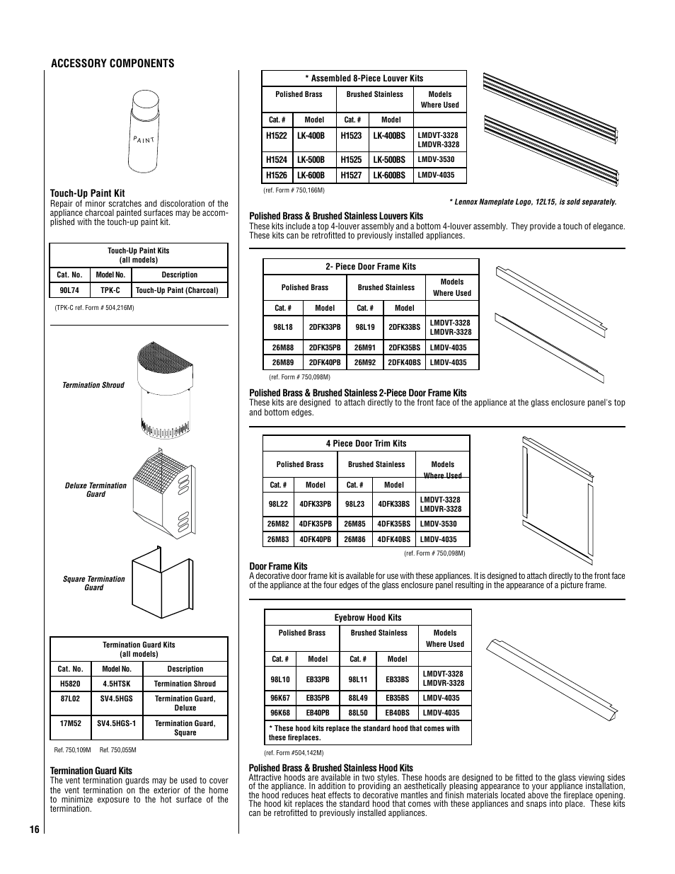Accessory components, Touch-up paint kit | Milwaukee LMDVT-3328CNM User Manual | Page 16 / 28