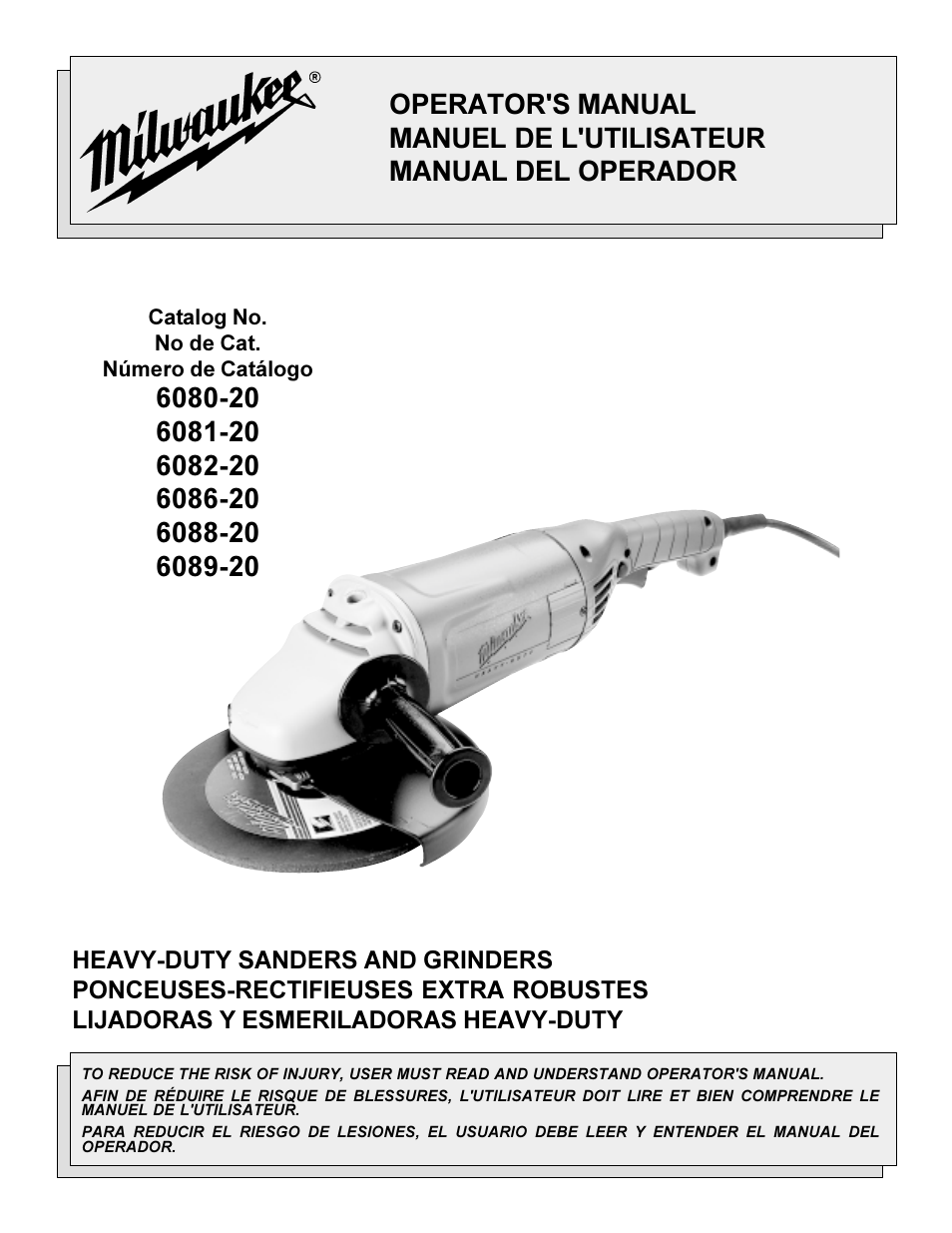 Milwaukee Heavy-Duty Sanders and Grinders User Manual | 36 pages