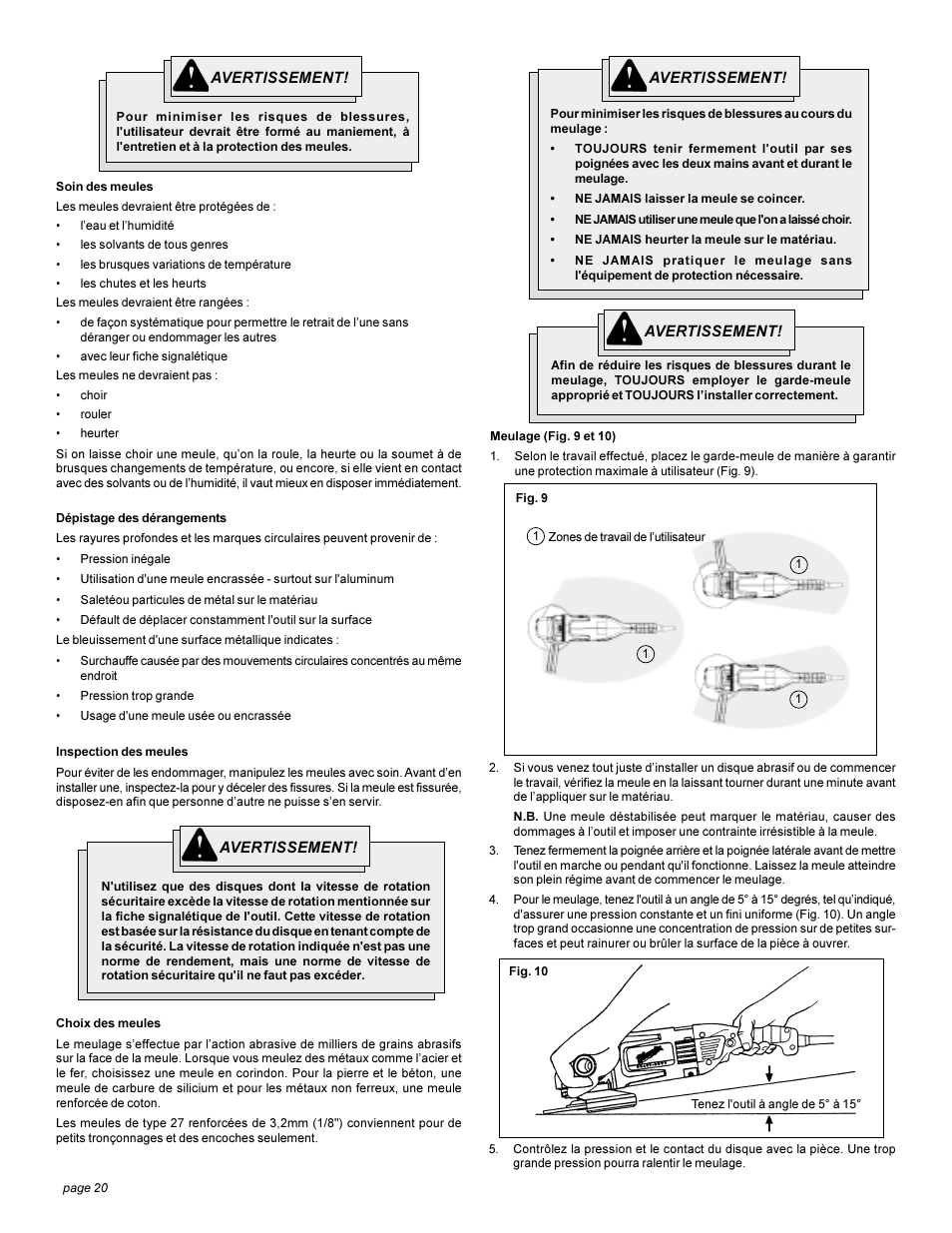 Milwaukee Heavy-Duty Sanders and Grinders User Manual | Page 20 / 36