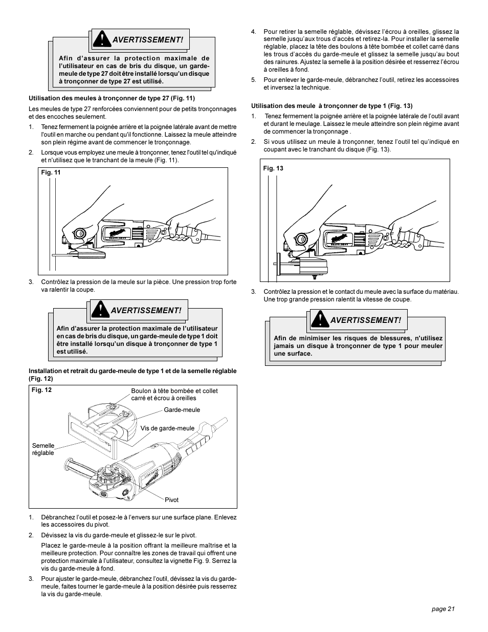 Milwaukee Heavy-Duty Sanders and Grinders User Manual | Page 21 / 36