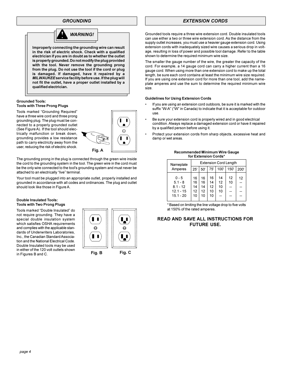 Milwaukee Heavy-Duty Sanders and Grinders User Manual | Page 4 / 36