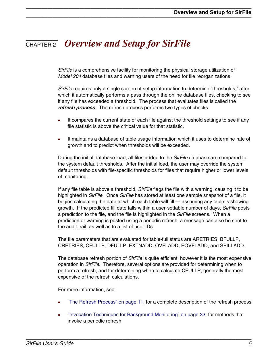 Overview and setup for sirfile, Chapter 2 | March Products 204 User Manual | Page 11 / 56