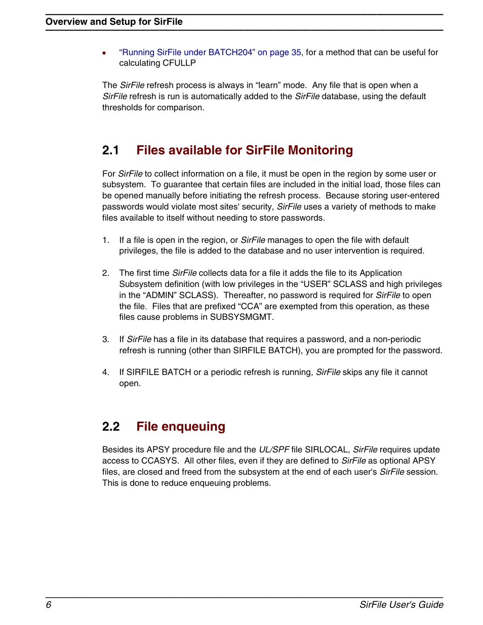 Files available for sirfile monitoring, File enqueuing, 1 files available for sirfile monitoring | 2 file enqueuing | March Products 204 User Manual | Page 12 / 56