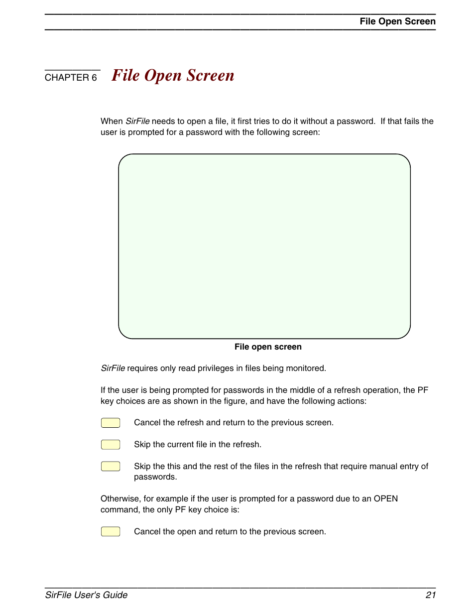 File open screen, Chapter 6 | March Products 204 User Manual | Page 27 / 56