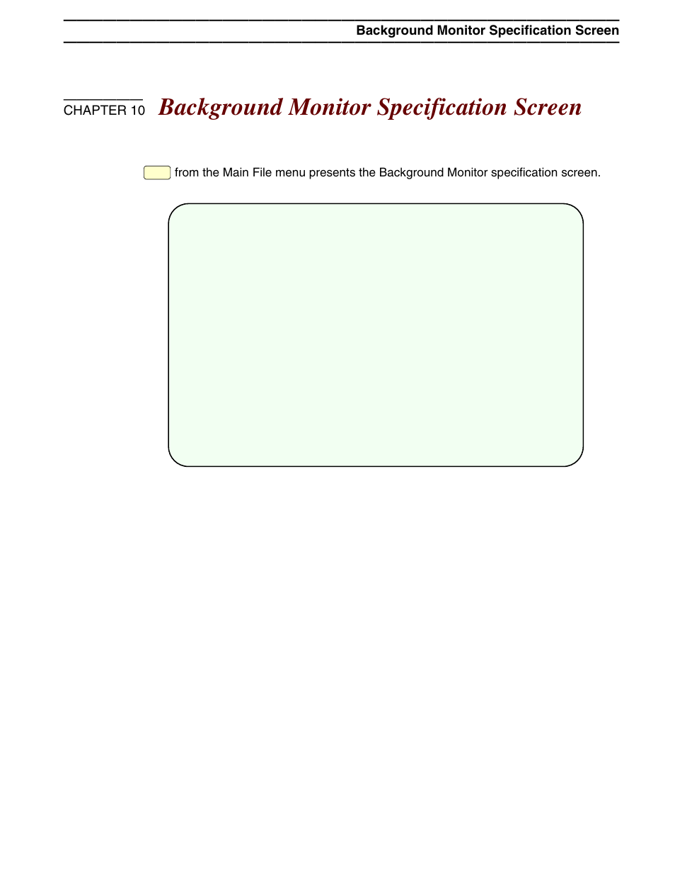 Background monitor specification screen, Chapter 10 | March Products 204 User Manual | Page 37 / 56