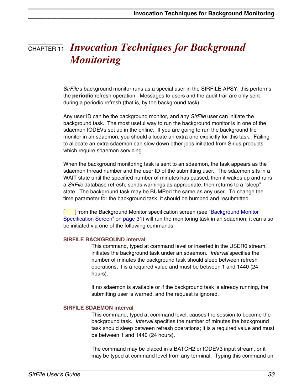 Invocation techniques for background monitoring, Chapter 11, For methods that | Invoke a periodic refresh | March Products 204 User Manual | Page 39 / 56