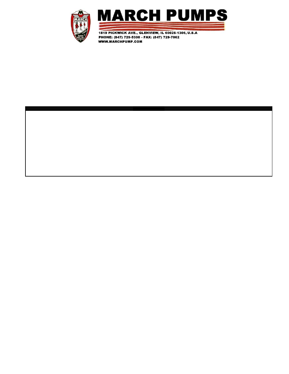 March Products Water Pump User Manual | 2 pages
