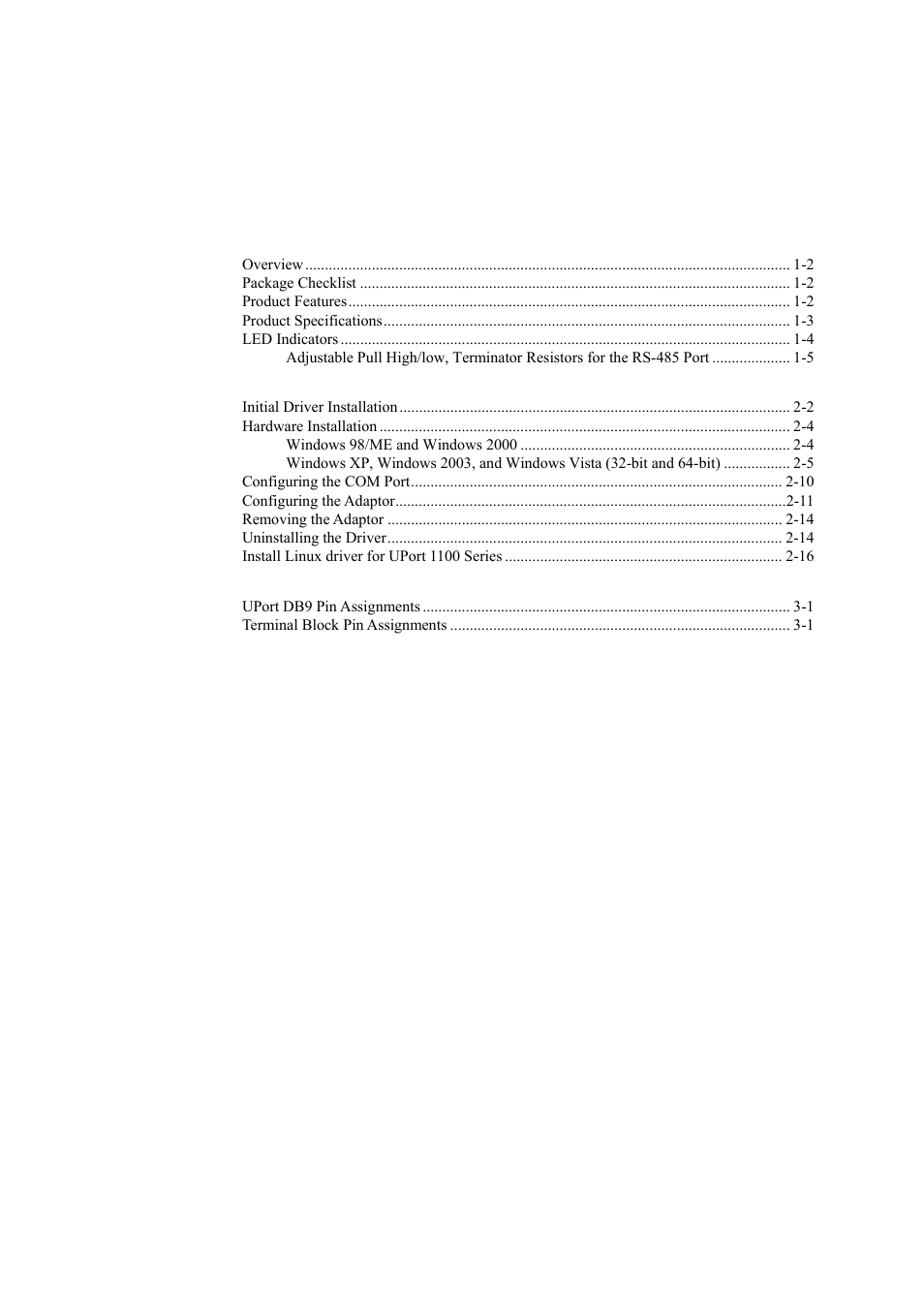 Moxa Technologies UPORT 1130 User Manual | Page 3 / 26