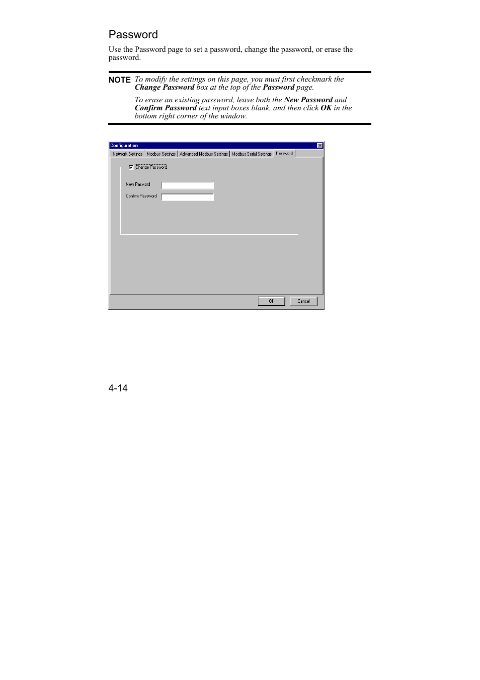 Password, Password -14 | Moxa Technologies NPort 6110 User Manual | Page 35 / 44