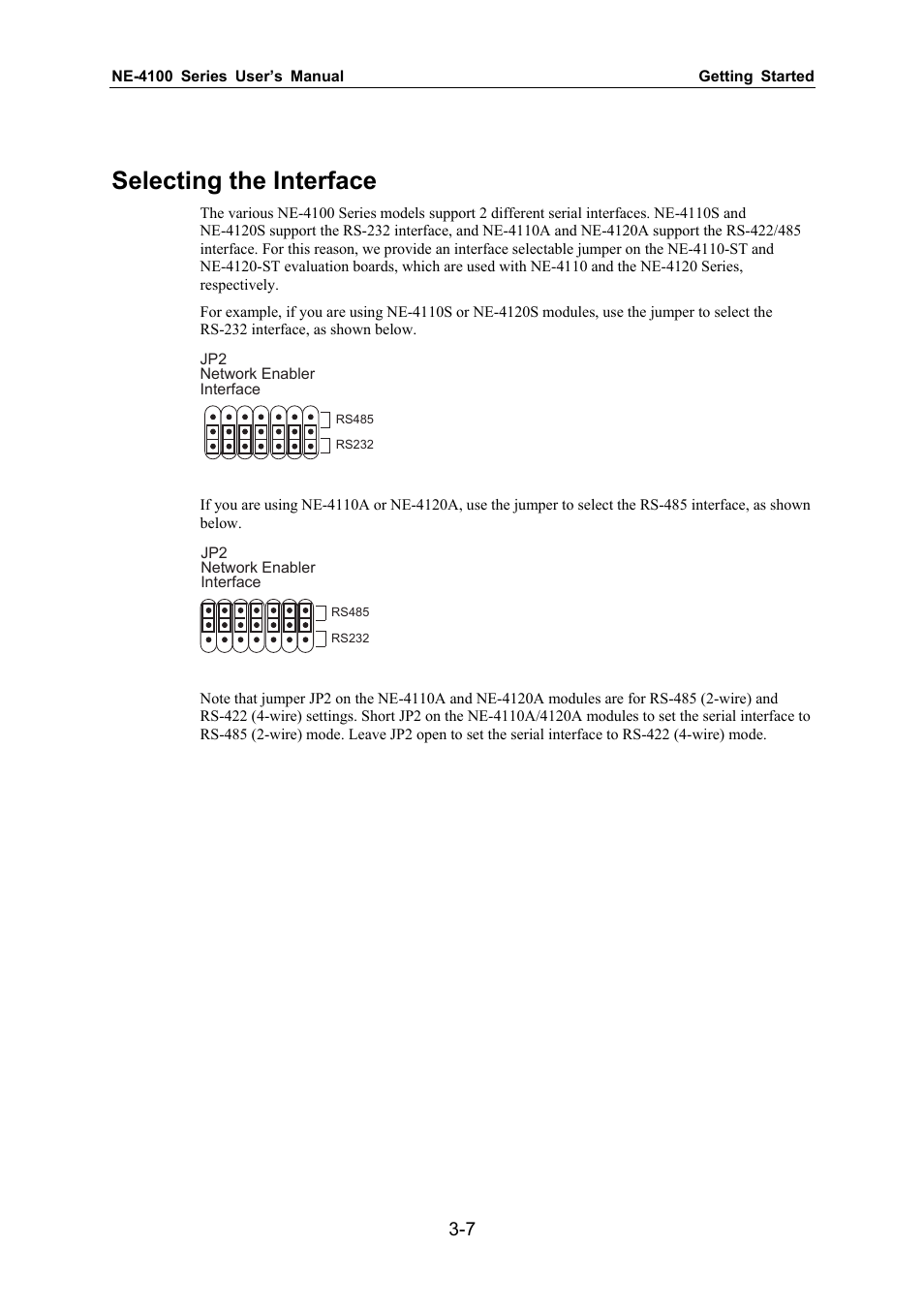 Selecting the interface | Moxa Technologies NE-4100 User Manual | Page 26 / 90