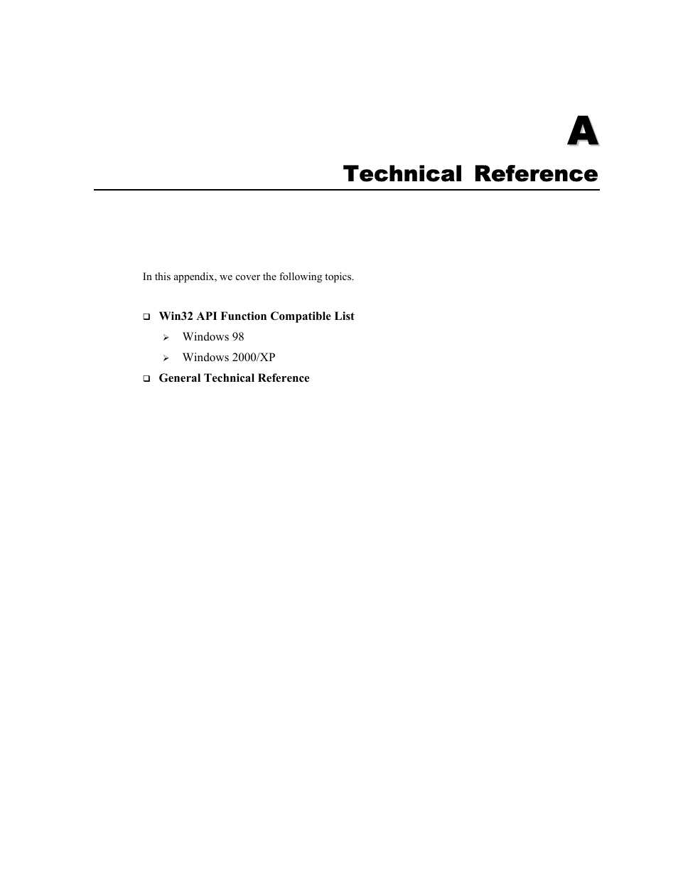 Appendix a, Technical reference | Moxa Technologies NPort 1240 User Manual | Page 29 / 37