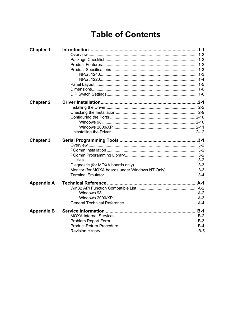 Moxa Technologies NPort 1240 User Manual | Page 4 / 37