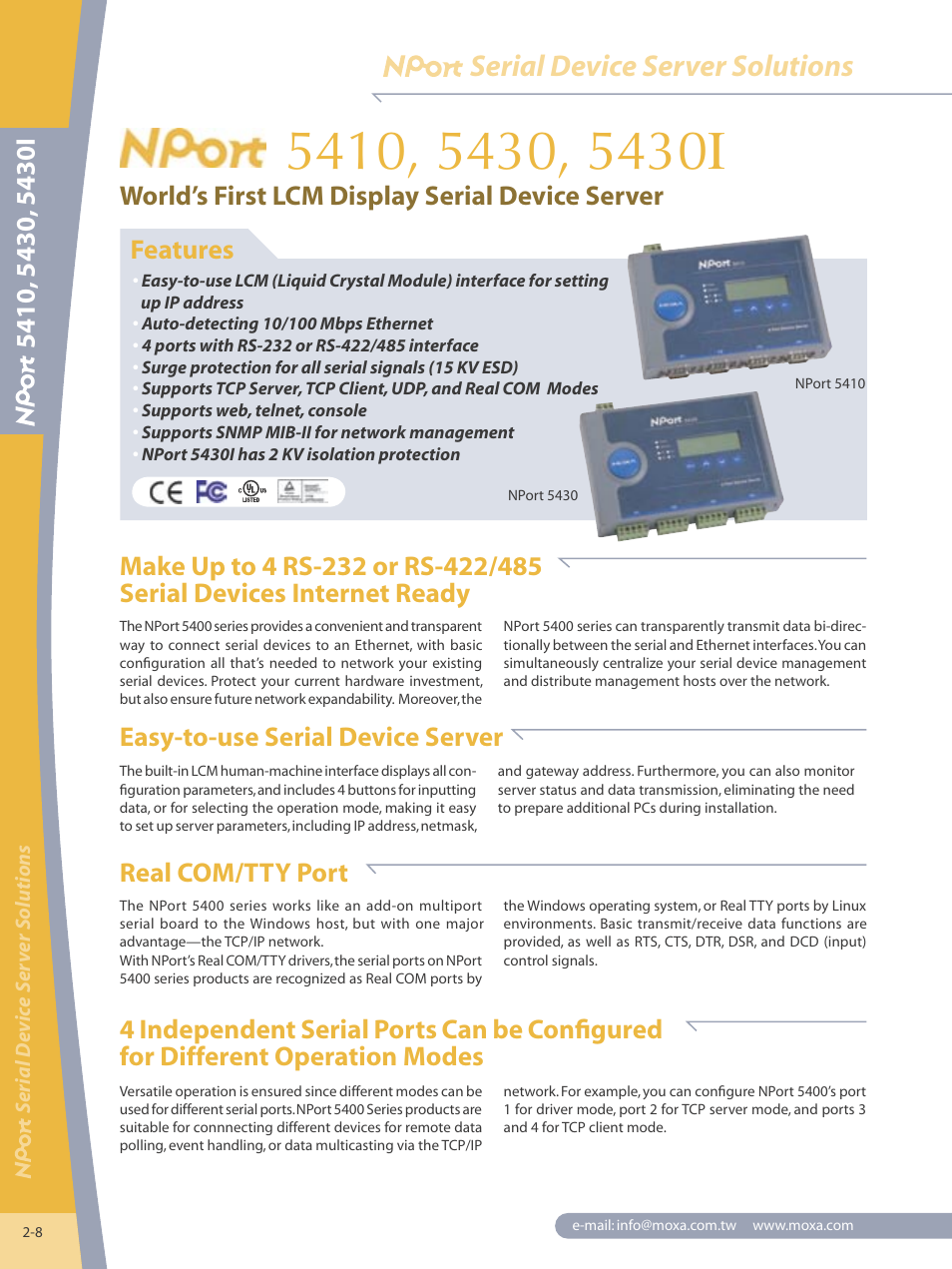 Moxa Technologies NPORT 5430I User Manual | 4 pages
