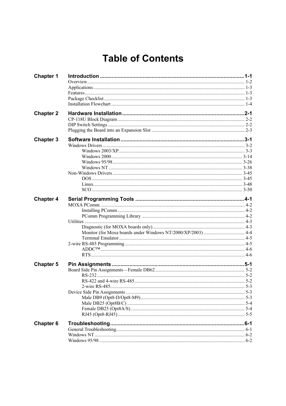 Moxa Technologies CP-118U User Manual | Page 3 / 84