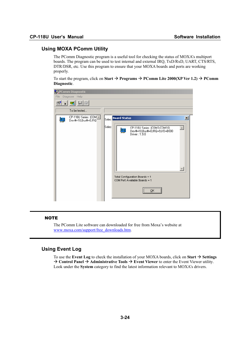 Moxa Technologies CP-118U User Manual | Page 36 / 84