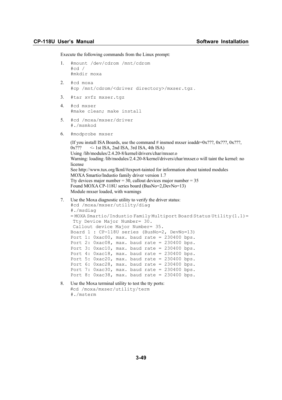 Moxa Technologies CP-118U User Manual | Page 61 / 84