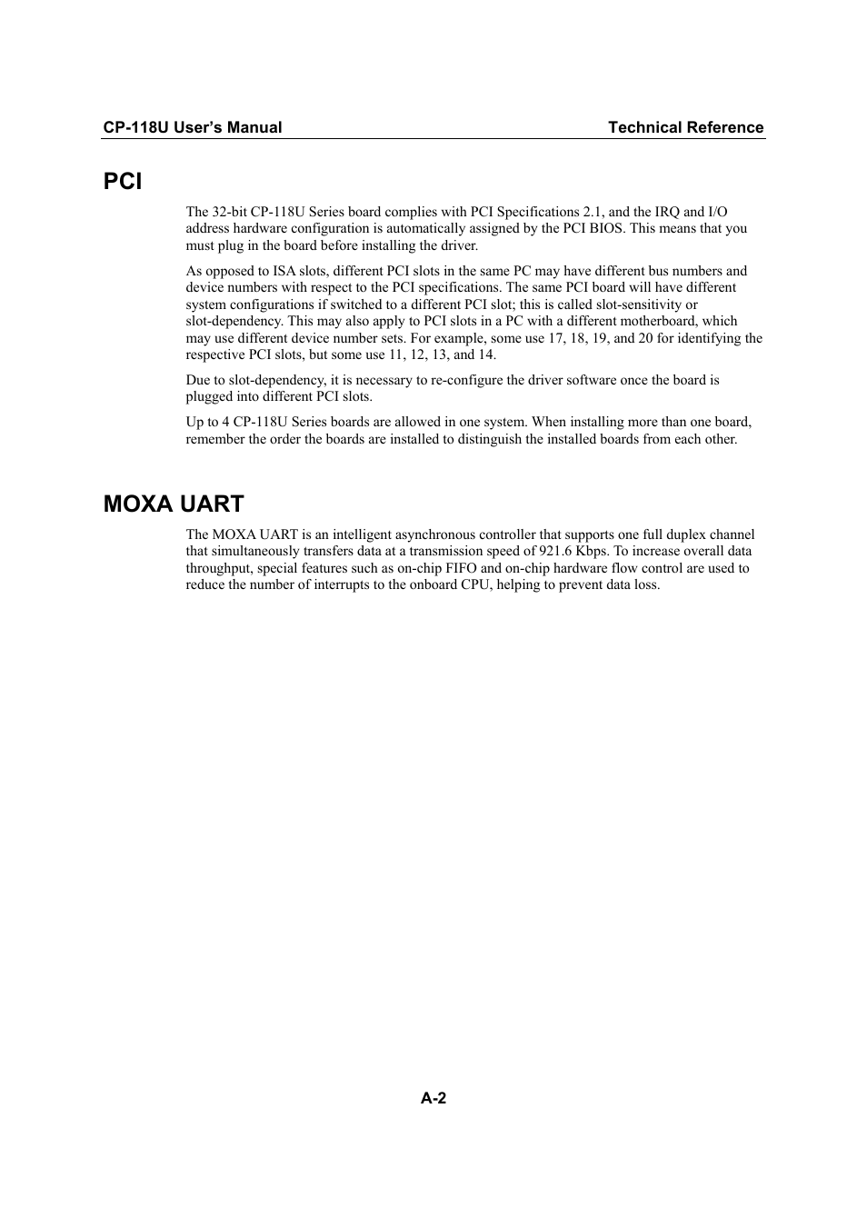 Moxa uart | Moxa Technologies CP-118U User Manual | Page 80 / 84