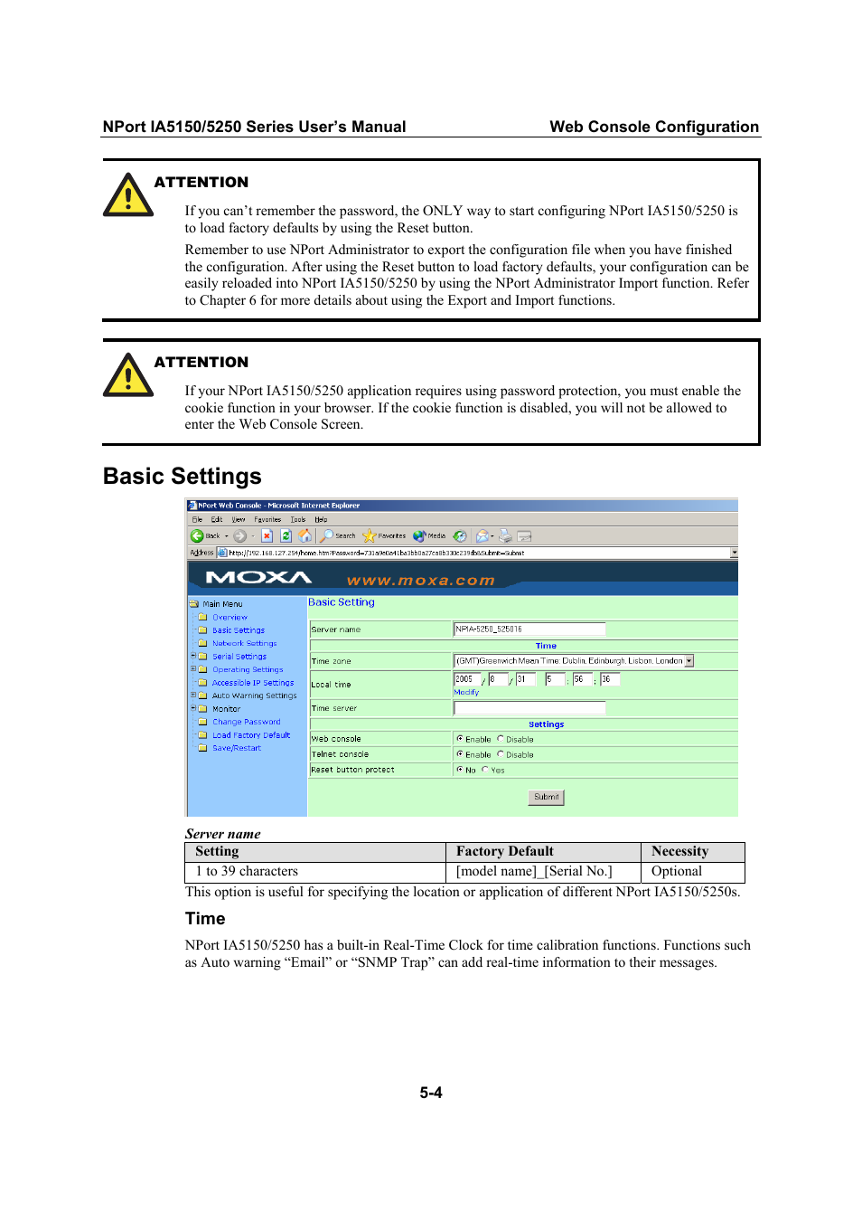 Basic settings | Moxa Technologies IA5150 User Manual | Page 29 / 108