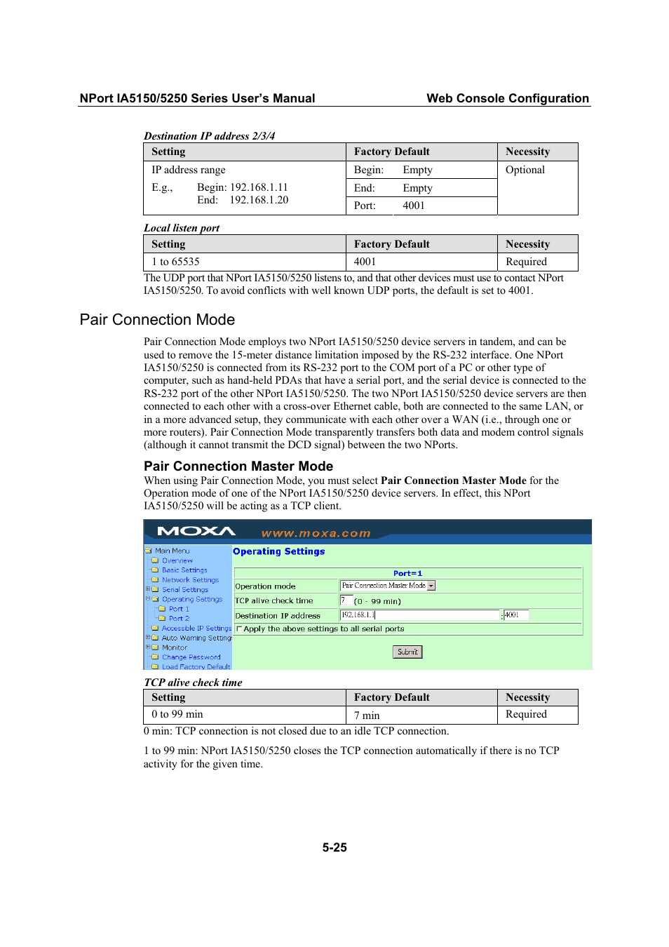 Pair connection mode, Pair connection mode -25 | Moxa Technologies IA5150 User Manual | Page 50 / 108