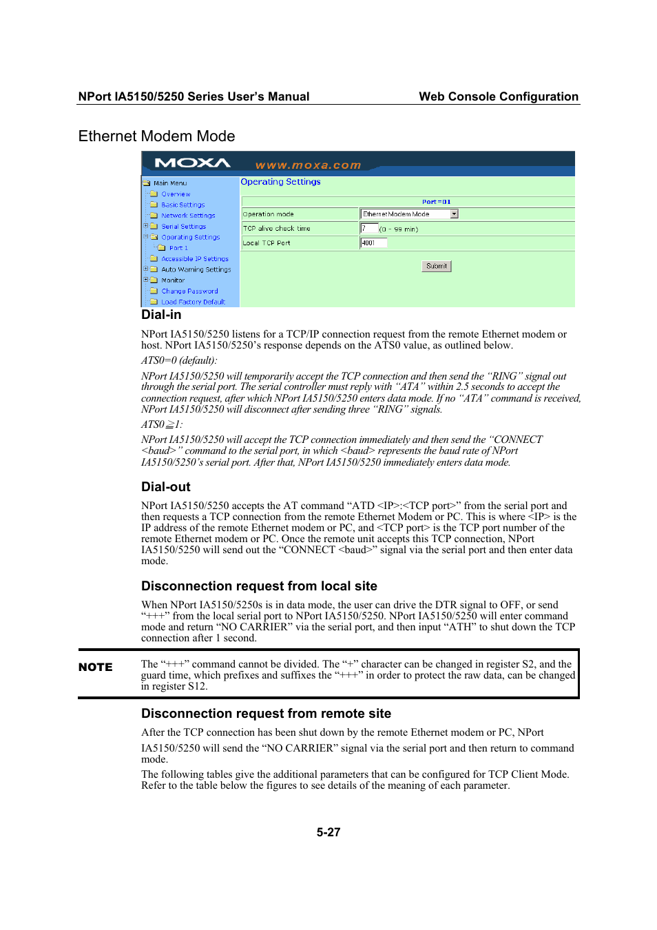 Ethernet modem mode, Ethernet modem mode -27 | Moxa Technologies IA5150 User Manual | Page 52 / 108