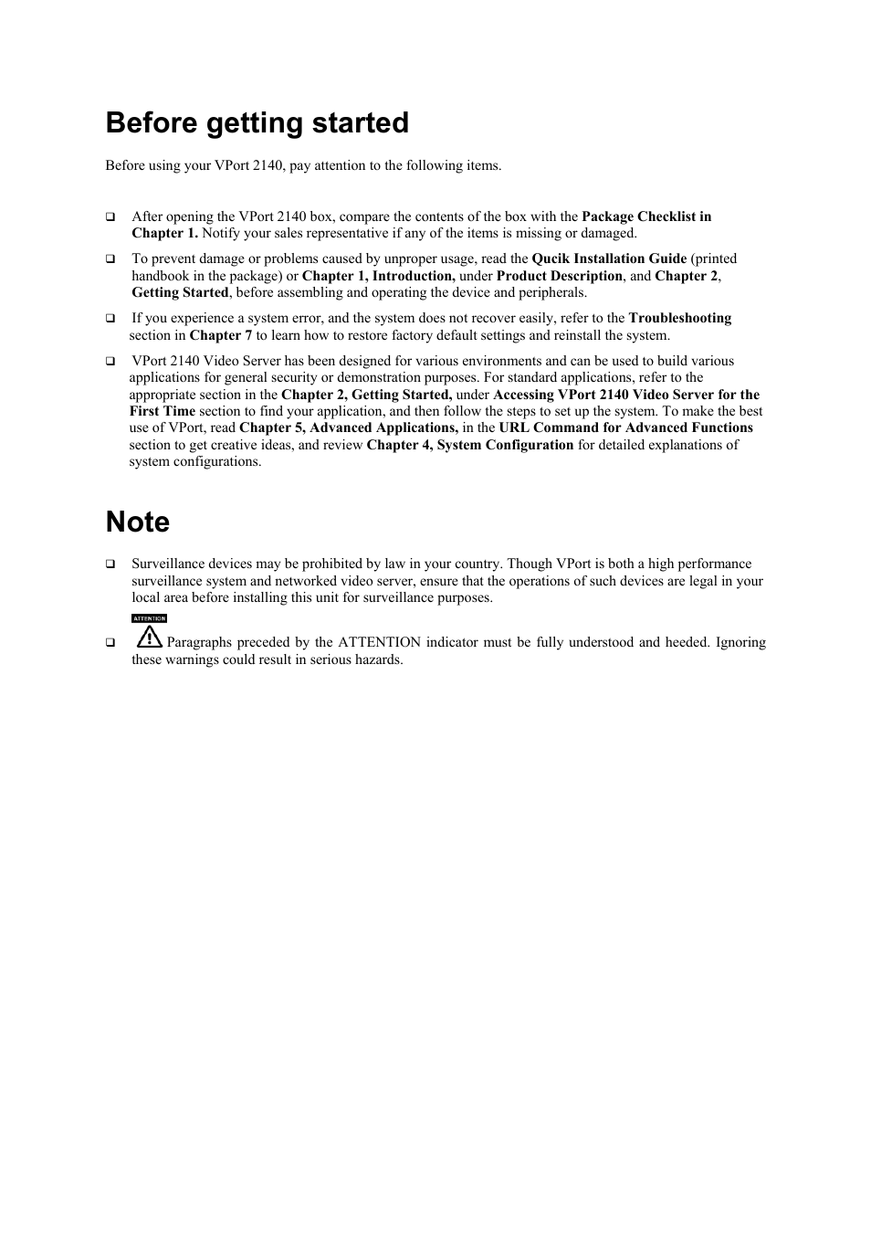 Before getting started | Moxa Technologies VPort 2140 User Manual | Page 3 / 100