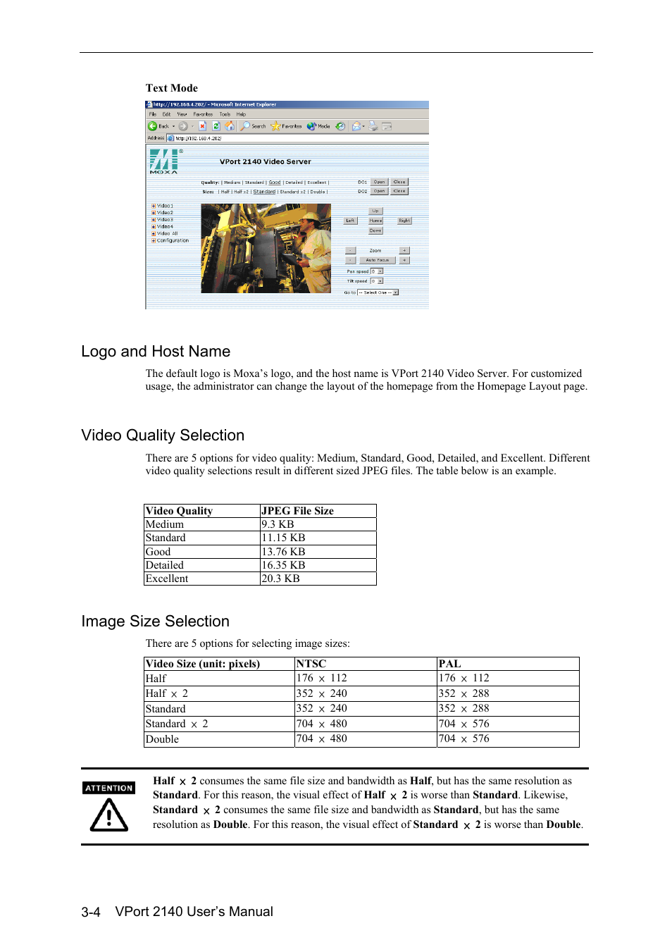 Logo and host name -4, Video quality selection -4, Image size selection -4 | Logo and host name, Video quality selection, Image size selection | Moxa Technologies VPort 2140 User Manual | Page 32 / 100