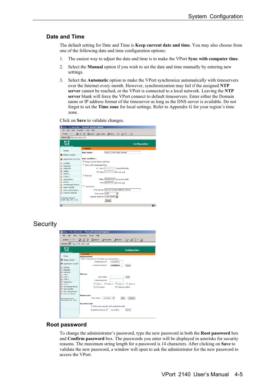 Security -5, Security | Moxa Technologies VPort 2140 User Manual | Page 39 / 100