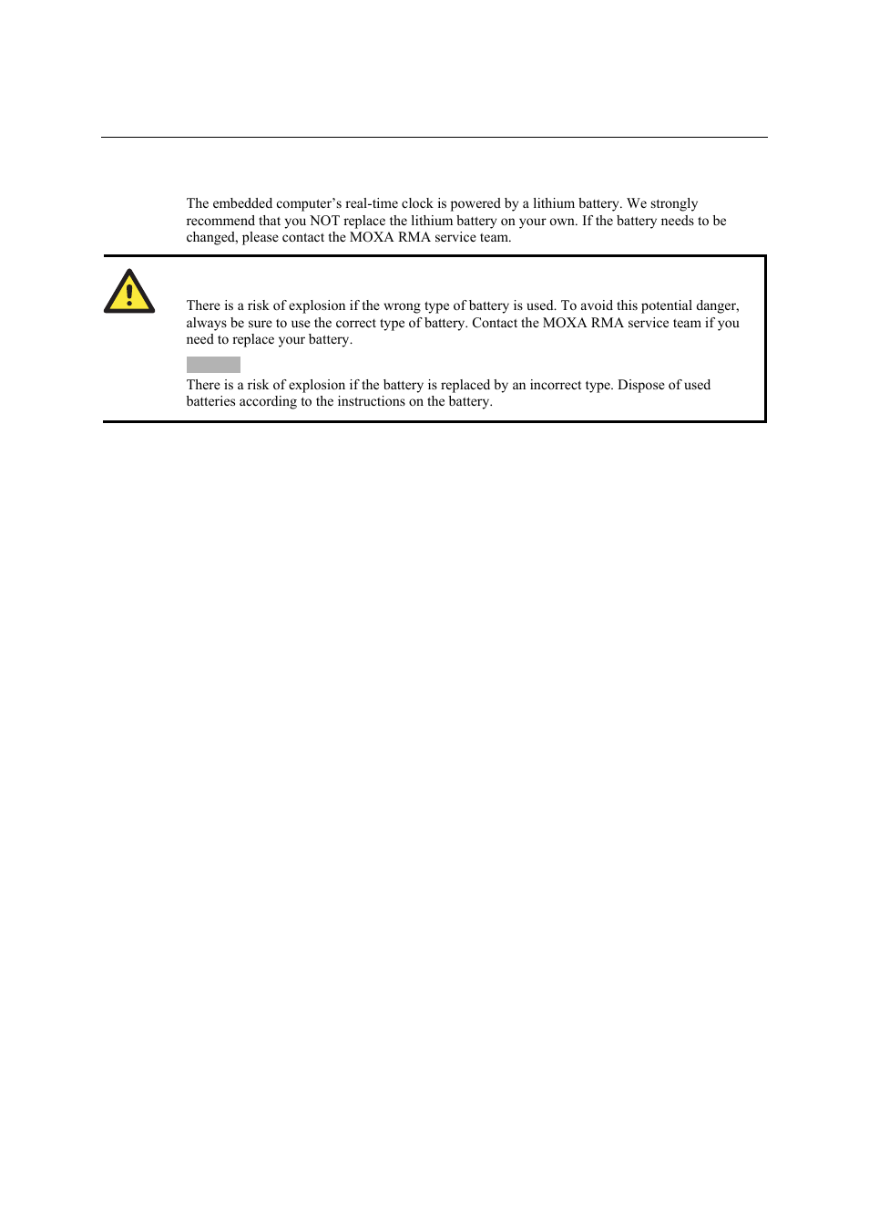 Real time clock | Moxa Technologies THINKCORE W315 User Manual | Page 16 / 29
