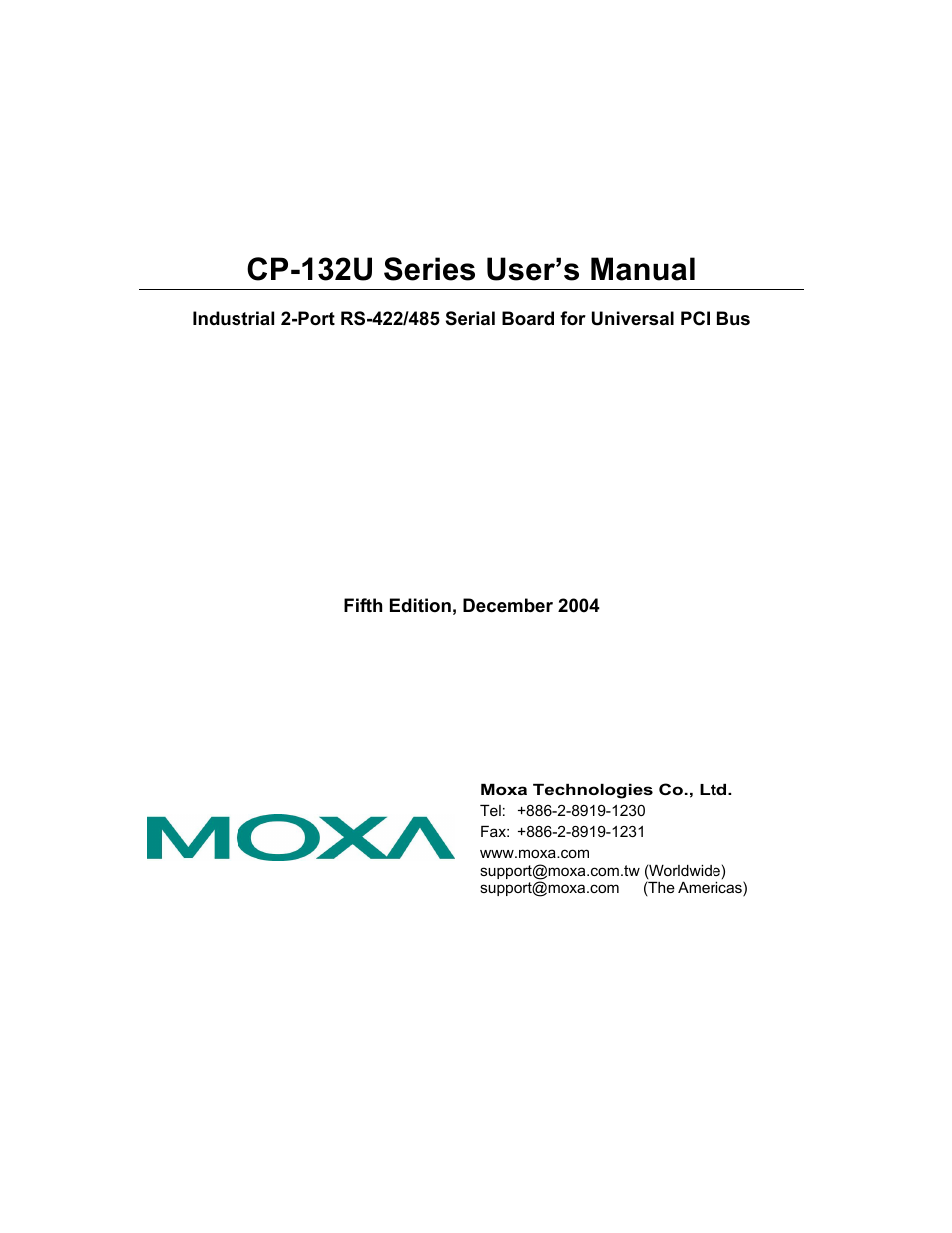 Moxa Technologies CP-132U Series User Manual | 88 pages