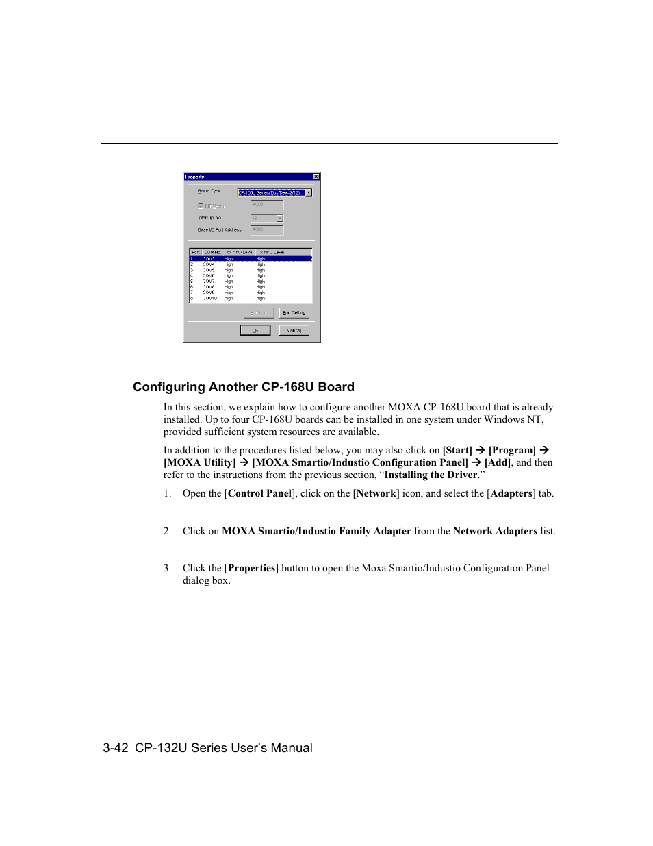 Moxa Technologies CP-132U Series User Manual | Page 56 / 88