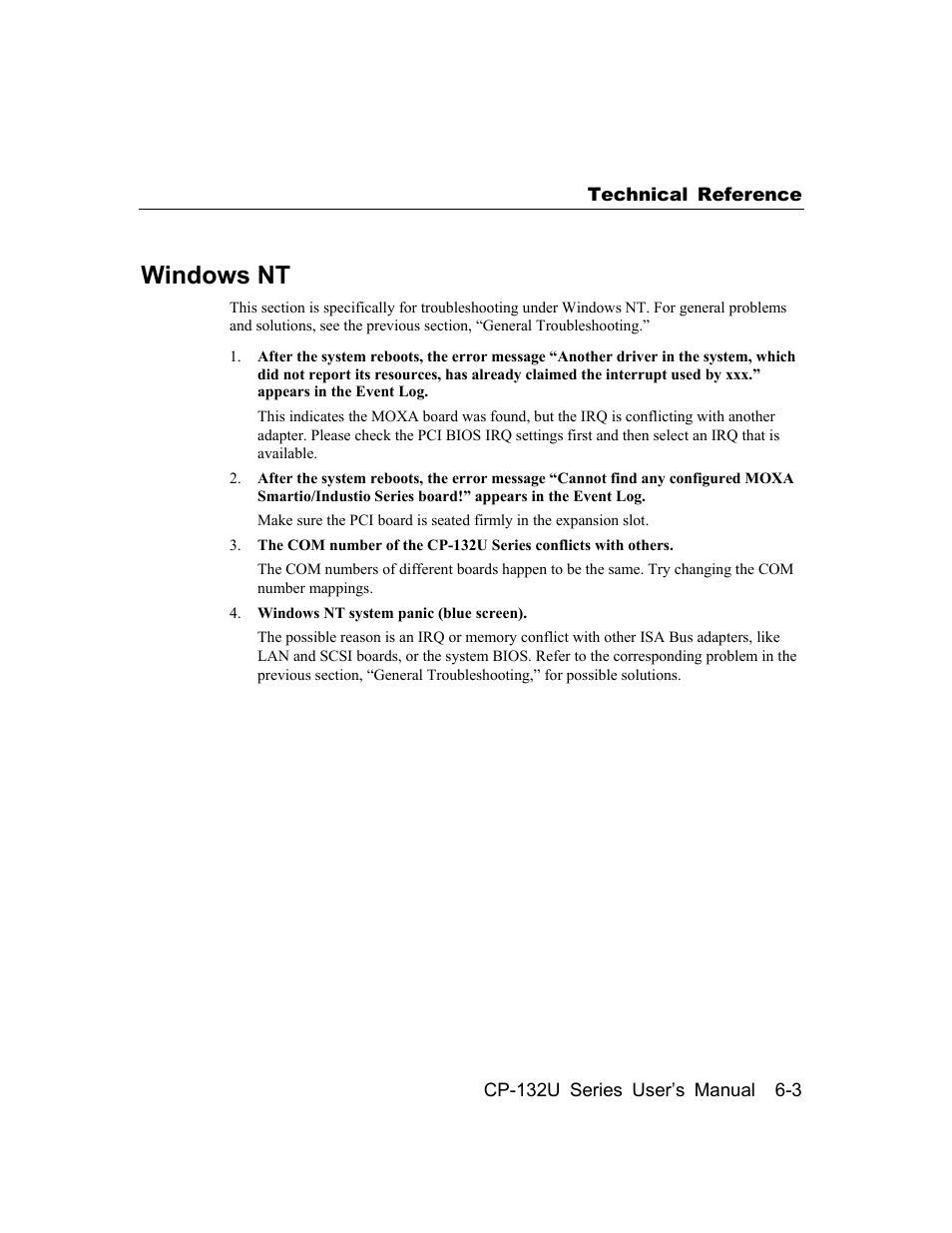 Windows nt, Windows nt -3 | Moxa Technologies CP-132U Series User Manual | Page 83 / 88