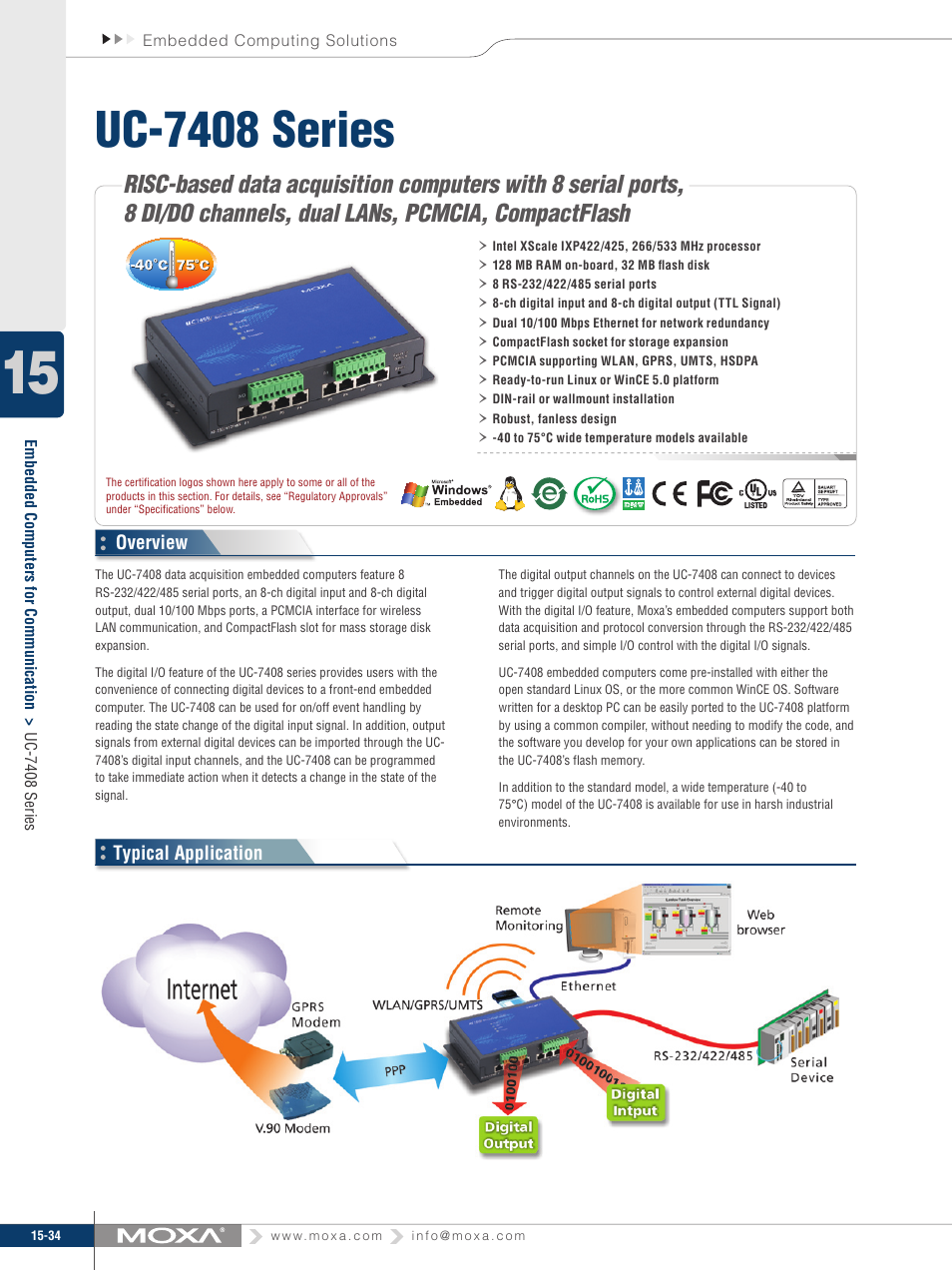 Moxa Technologies UC-7408 User Manual | 3 pages