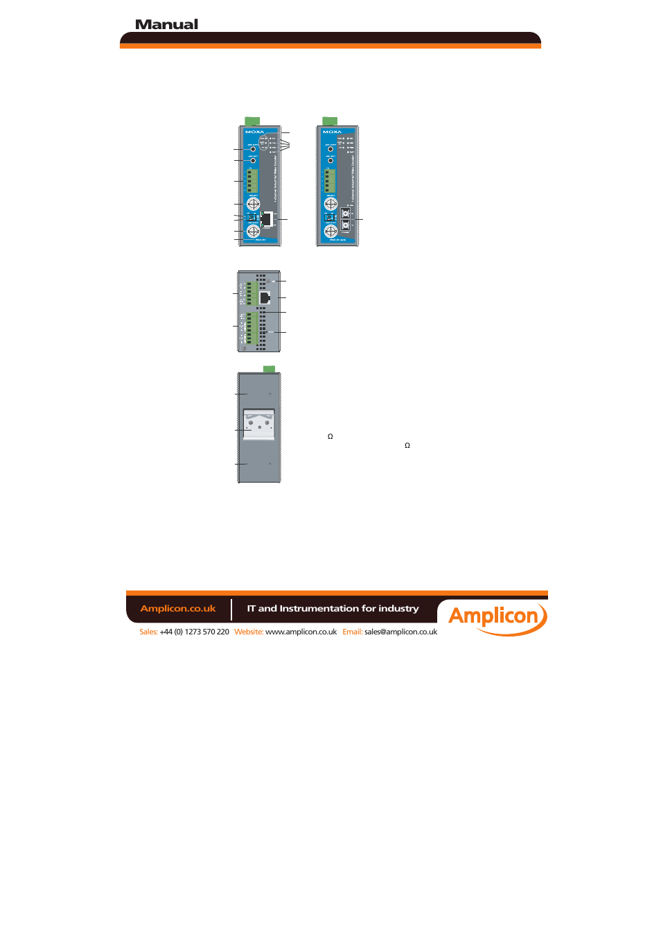 Manual, Vport 351 panel layout | Moxa Technologies VPORT 351 User Manual | Page 4 / 21