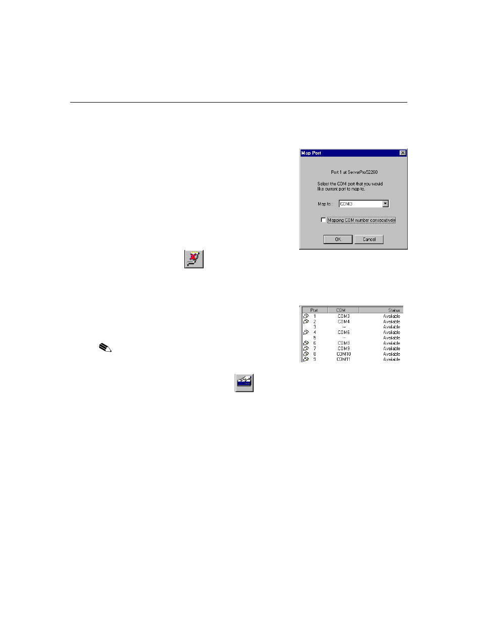 Un-mapping a port, Configuring server properties | Moxa Technologies DE-308 User Manual | Page 41 / 169