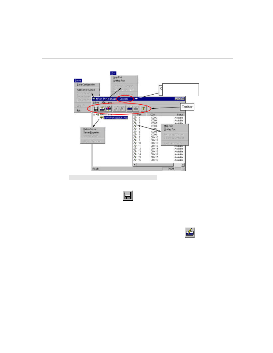 Saving your configuration, Adding an nport server pro—add server wizard | Moxa Technologies DE-308 User Manual | Page 80 / 169