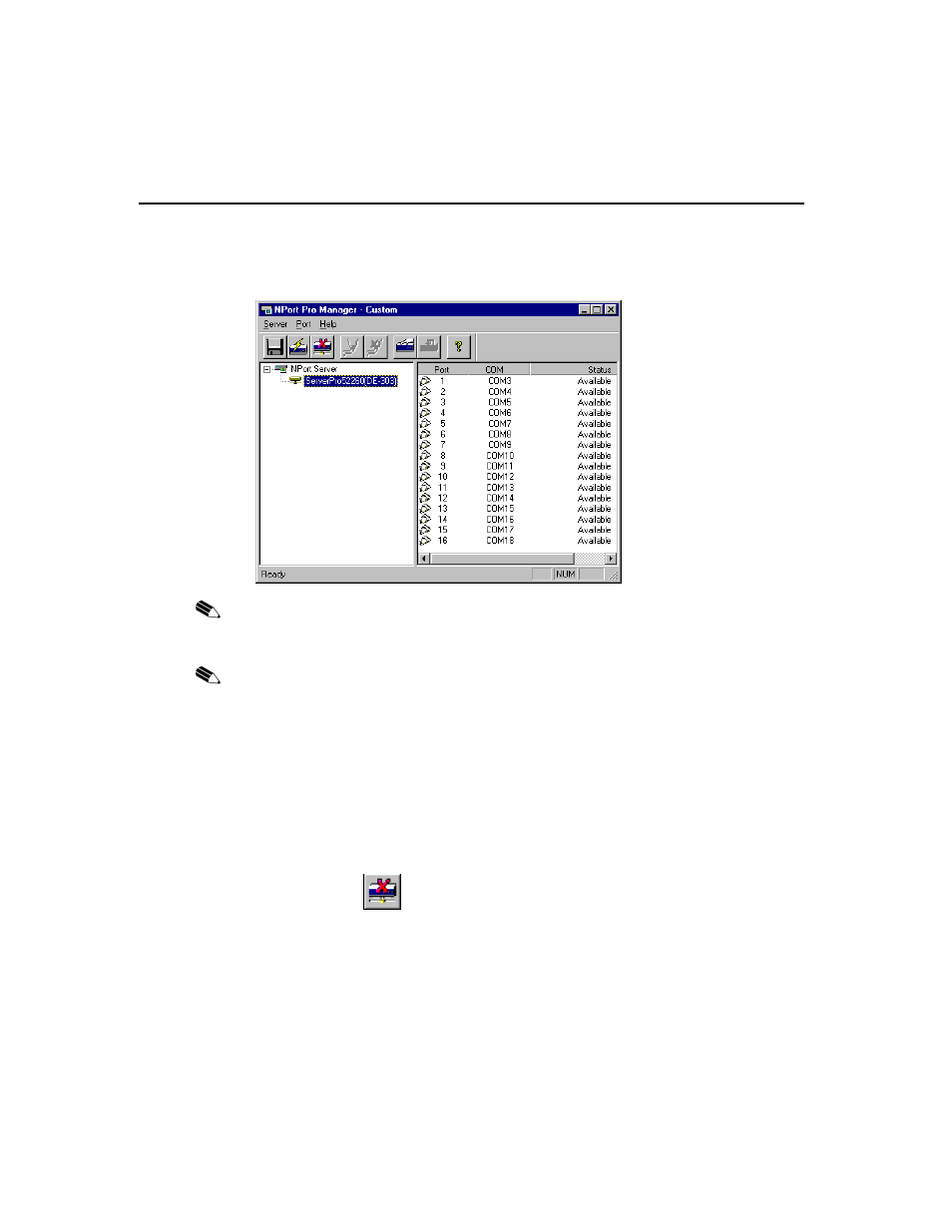 Deleting a server | Moxa Technologies DE-308 User Manual | Page 85 / 169
