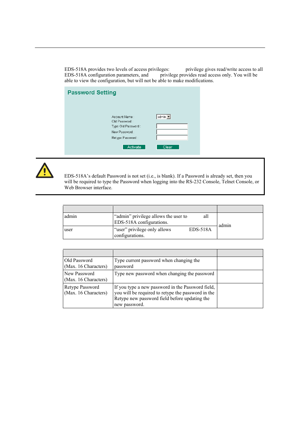 Password, Password -3 | Moxa Technologies EDS-518A Series User Manual | Page 18 / 97