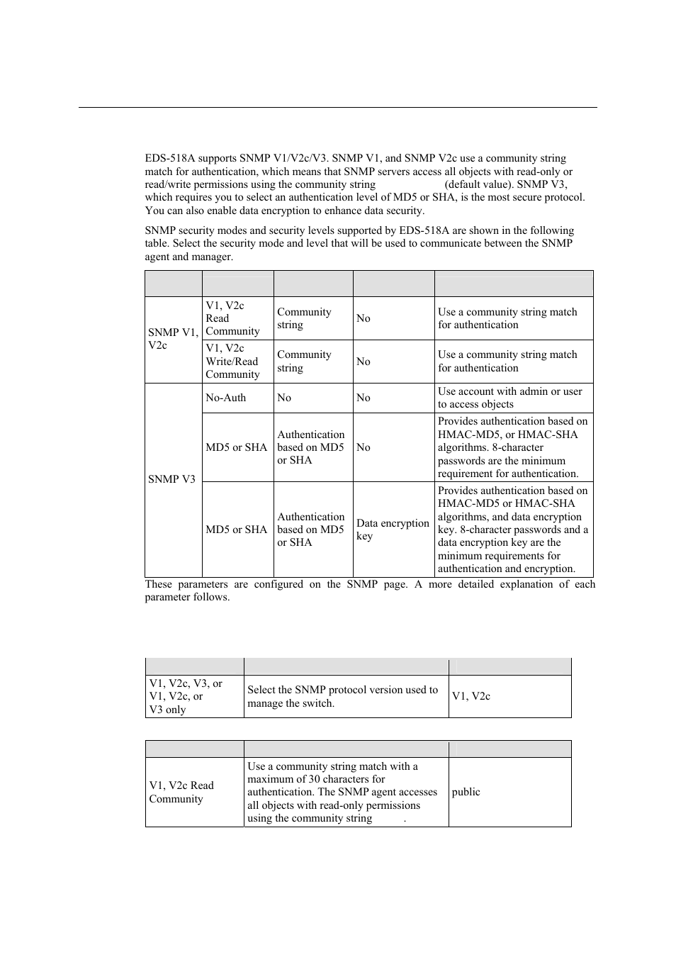 Configuring snmp, Snmp read/write settings, Configuring snmp -14 | Snmp read/write settings -14 | Moxa Technologies EDS-518A Series User Manual | Page 29 / 97