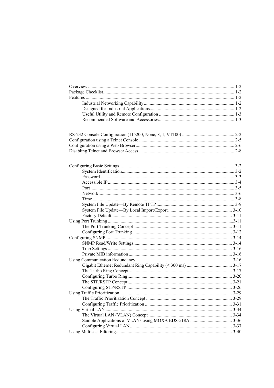 Moxa Technologies EDS-518A Series User Manual | Page 3 / 97