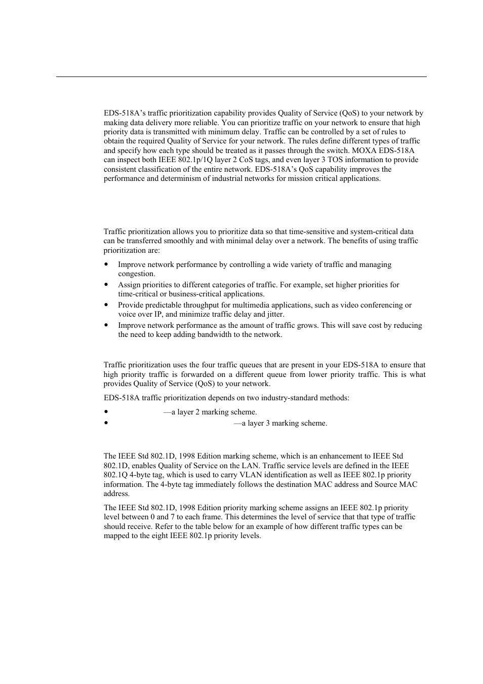Using traffic prioritization, The traffic prioritization concept, Using traffic prioritization -29 | The traffic prioritization concept -29 | Moxa Technologies EDS-518A Series User Manual | Page 44 / 97