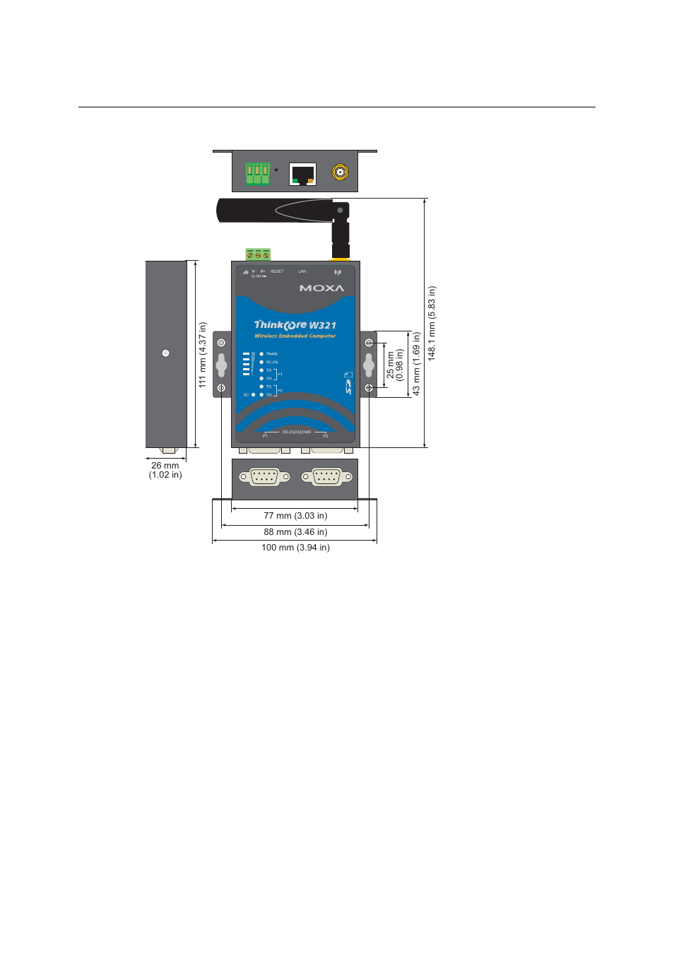 Thinkcore w321, Thinkcore w321 -5 | Moxa Technologies W321 User Manual | Page 15 / 28
