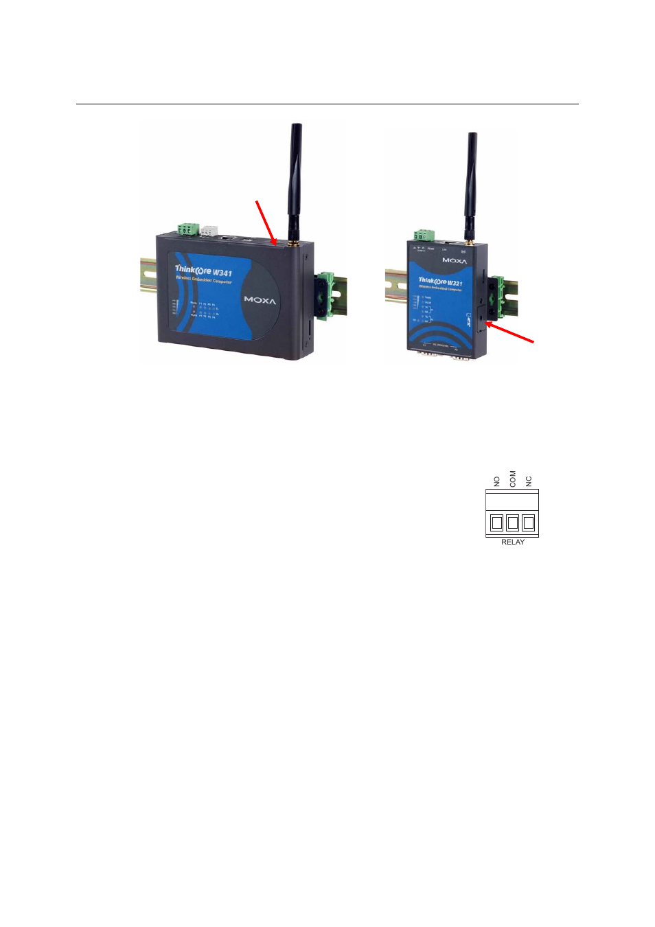 Usb (w341 only), Relay output (w341 only), Usb (w341 only) -5 | Relay output (w341 only) -5 | Moxa Technologies W321 User Manual | Page 23 / 28