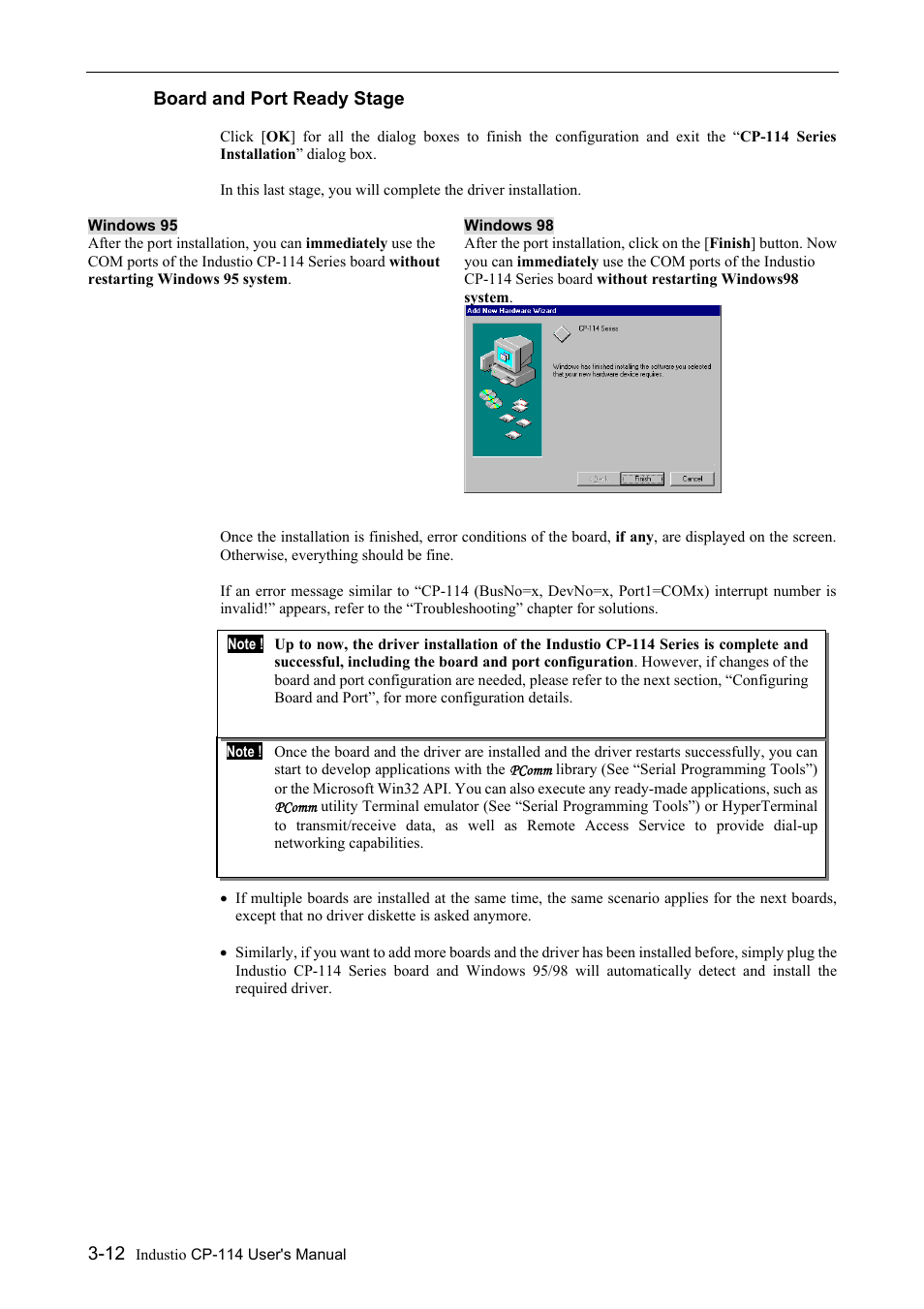 Board and port ready stage -12 | Moxa Technologies CP-114 Series User Manual | Page 24 / 55