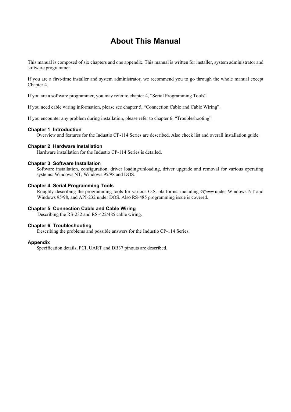 About this manual | Moxa Technologies CP-114 Series User Manual | Page 4 / 55