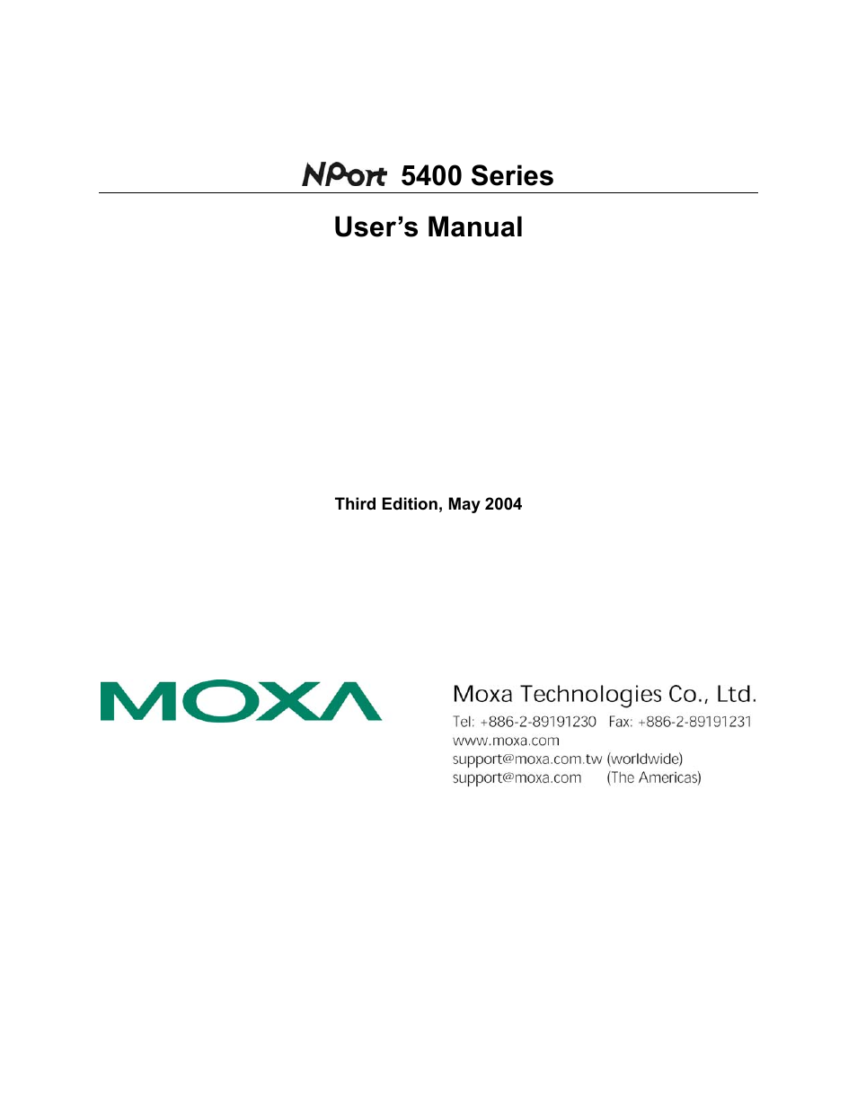 Moxa Technologies 5400 User Manual | 96 pages