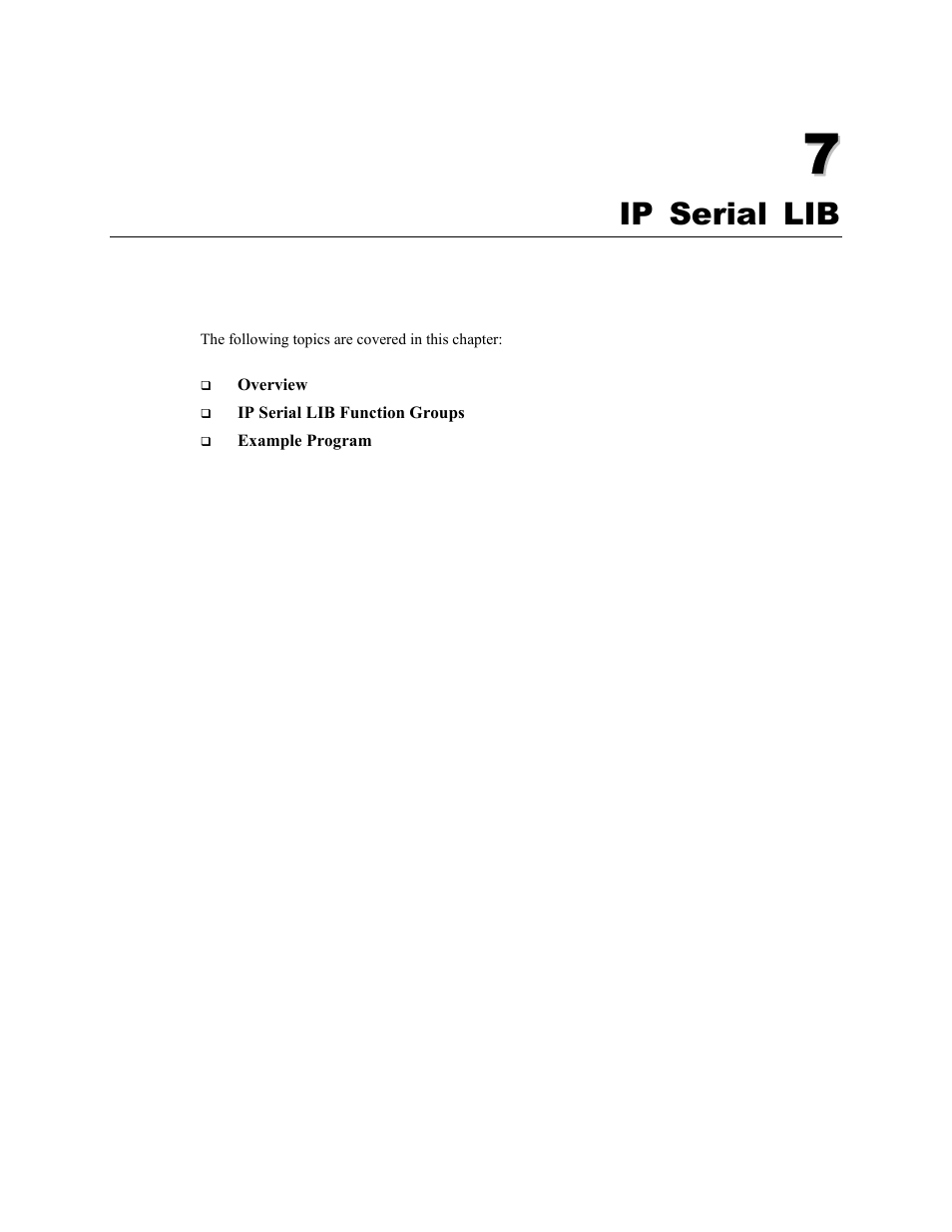 Chapter 7, Ip serial lib -1, Ip serial lib | Moxa Technologies 5400 User Manual | Page 75 / 96