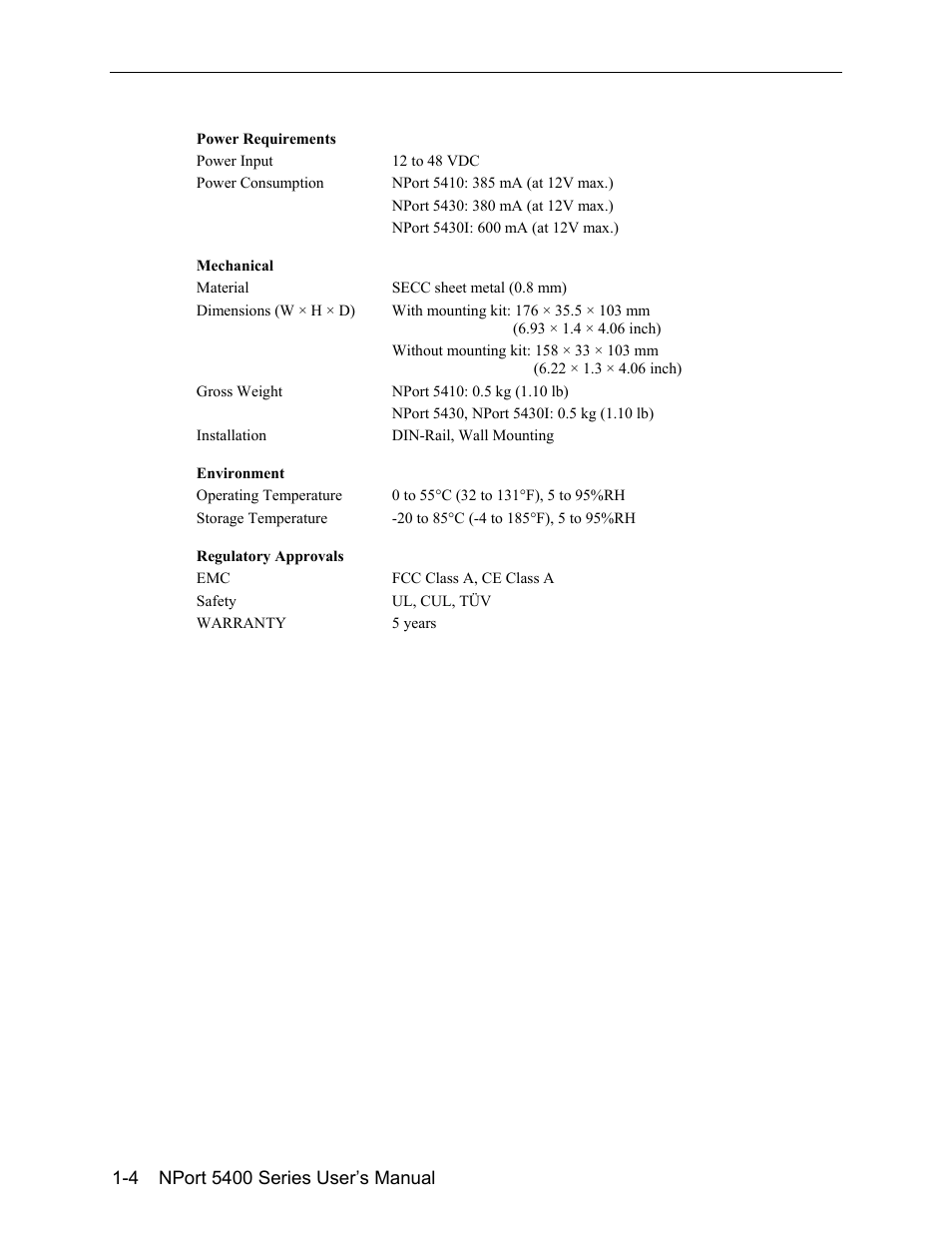 Moxa Technologies 5400 User Manual | Page 8 / 96