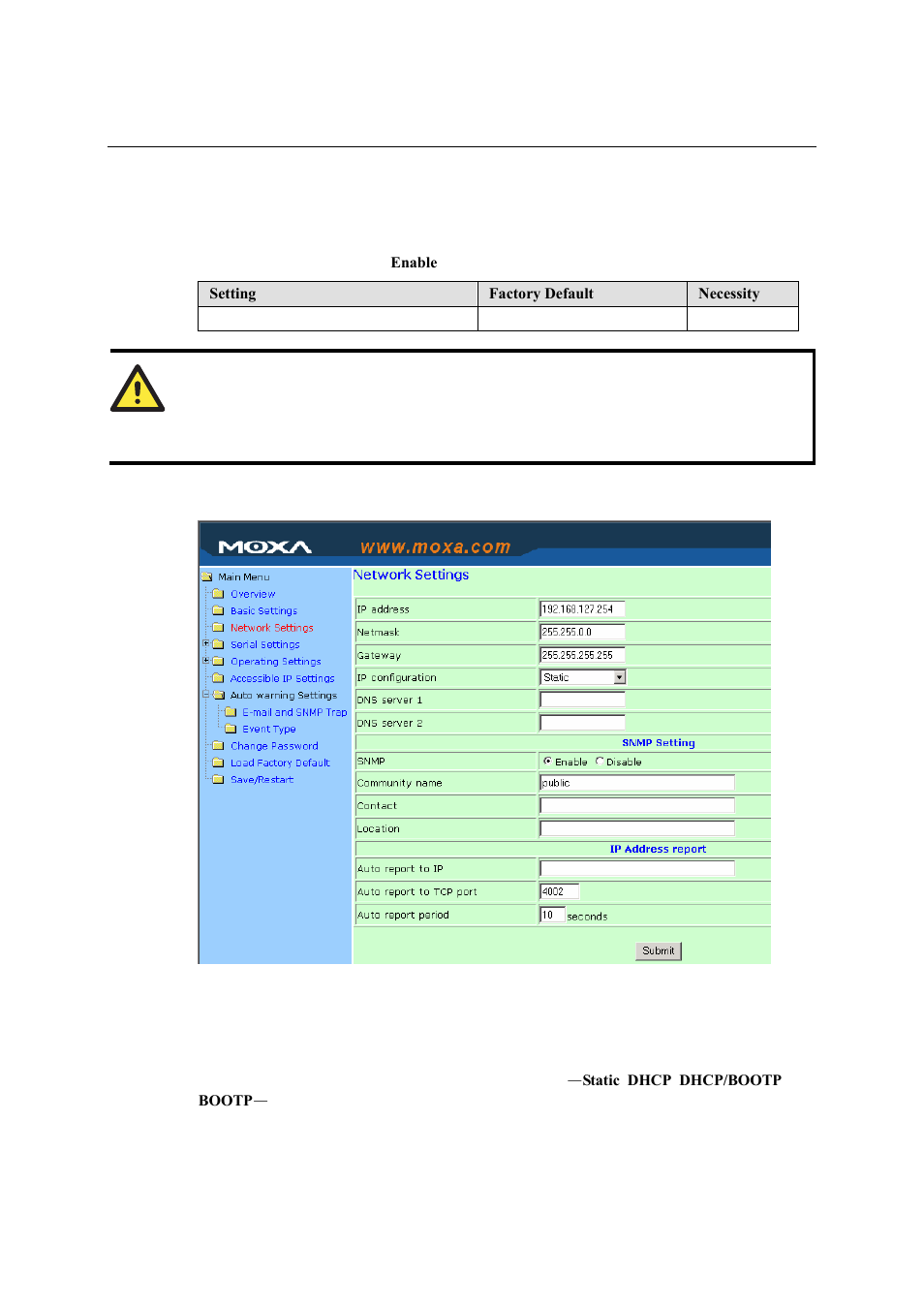Network settings | Moxa Technologies NPort 5600 User Manual | Page 35 / 119