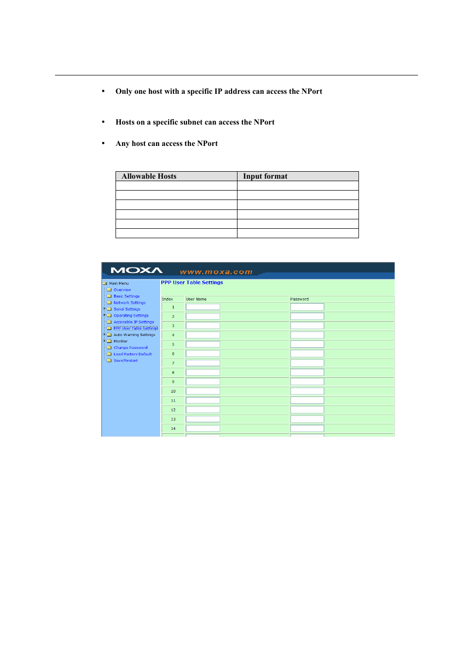 Ppp user table, Ppp user table -32 | Moxa Technologies NPort 5600 User Manual | Page 62 / 119